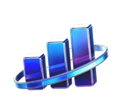 파란색 그라데이션이 들어간 상승 그래프