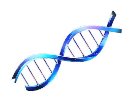 파란색 그라데이션이 적영된 DNA